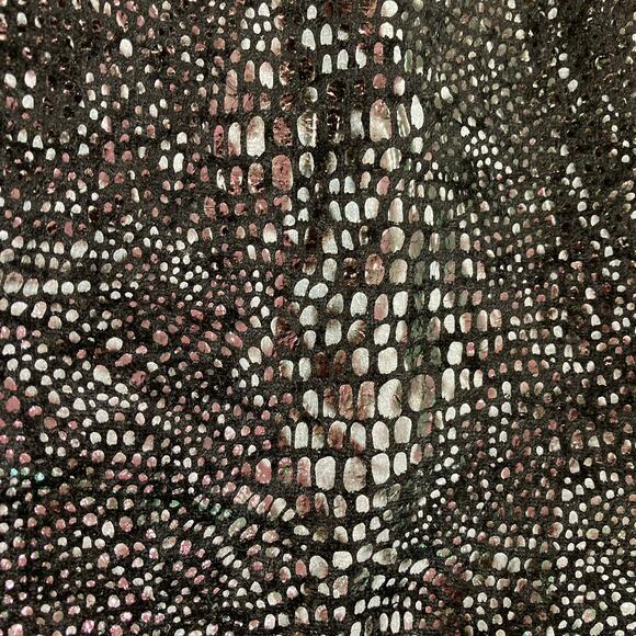 Lace print little black dress by Q&A, iridescent sleeveless fit & flare mini LBD - Picture 4 of 7